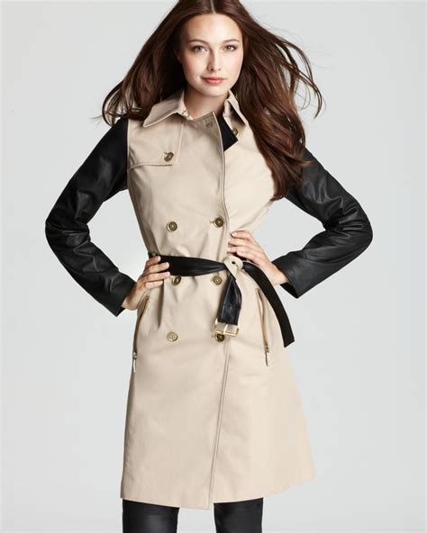 trench coat leather sleeves